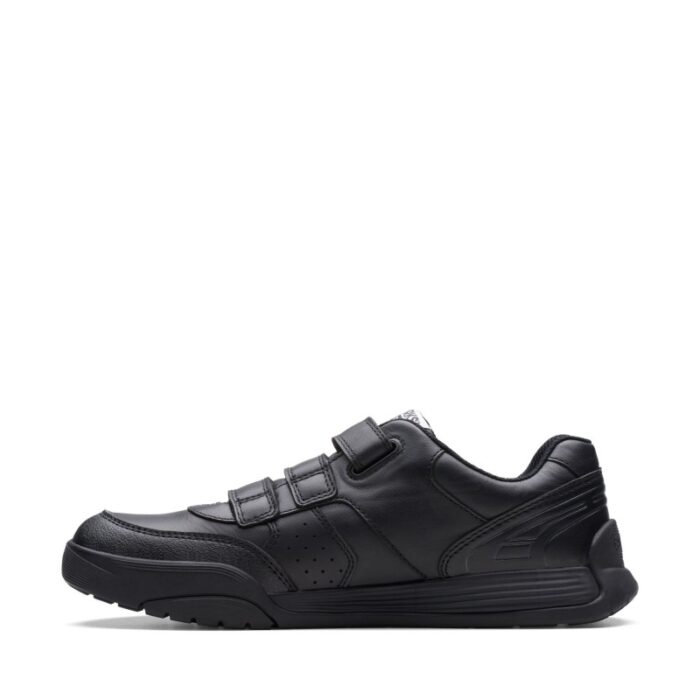 Clarks Cica Star Orb Youth Trainers – Black Leather – Girls School Shoes - Crep Direct UK