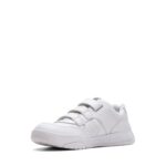 Clarks Cica Star Orb Youth Trainers – White Leather – Boys School Shoes - Crep Direct UK
