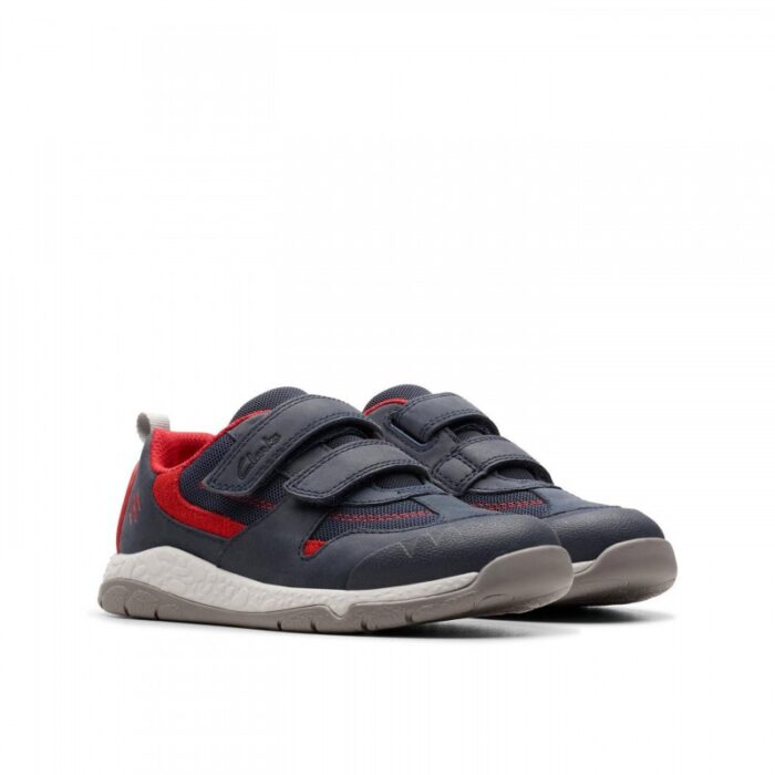Clarks Steggy Tail Kids Shoes – Navy Leather – Boys Shoes - Crep Direct UK