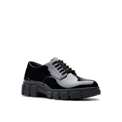 Clarks Evyn Lace Kid School Shoes – Black Patent – Girls School Shoes - Crep Direct UK