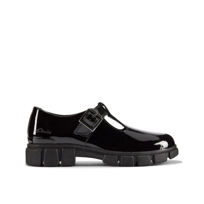 Clarks Evyn Bar Kid School Shoes – Black Patent – Girls School Shoes - Crep Direct UK