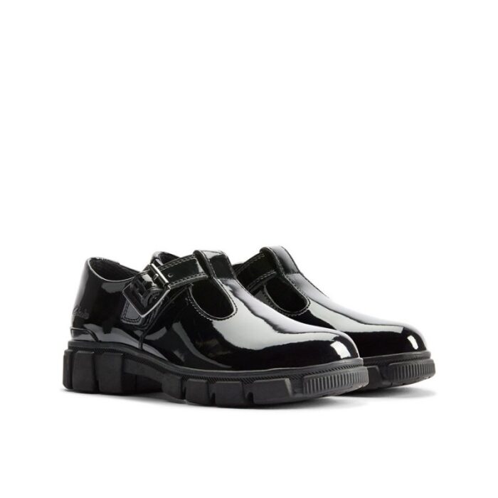 Clarks Evyn Bar Kid School Shoes – Black Patent – Girls School Shoes - Crep Direct UK