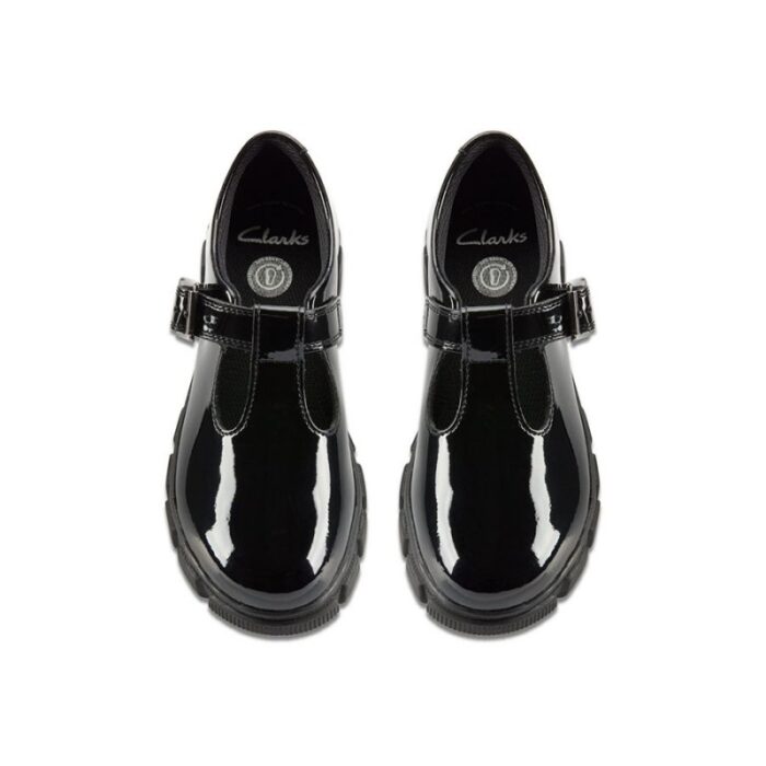 Clarks Evyn Bar Kid School Shoes – Black Patent – Girls School Shoes - Crep Direct UK