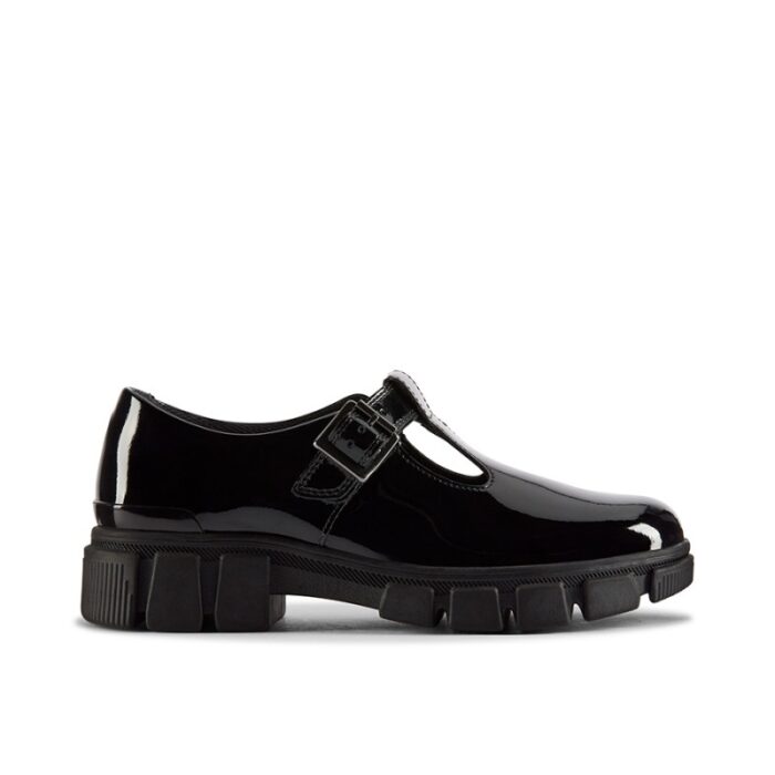 Clarks Evyn Bar Youth School Shoes – Black Patent – Girls School Shoes - Crep Direct UK