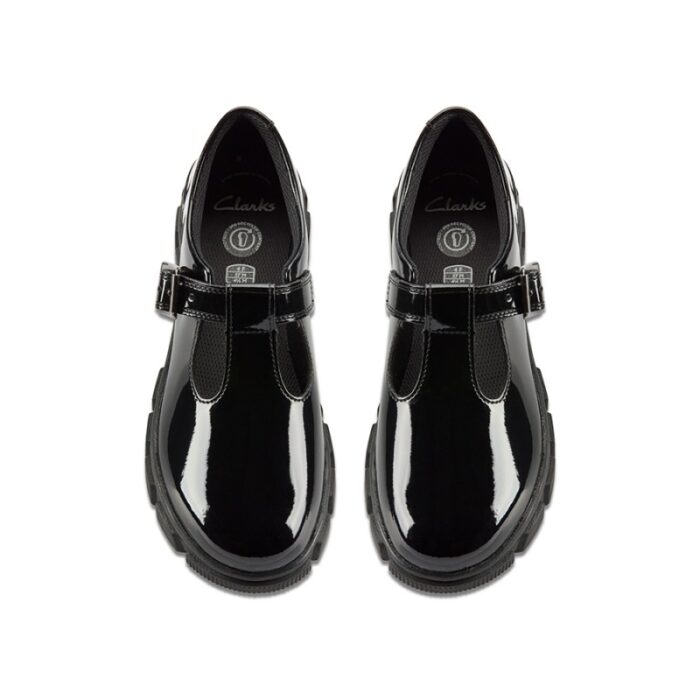 Clarks Evyn Bar Youth School Shoes – Black Patent – Girls School Shoes - Crep Direct UK