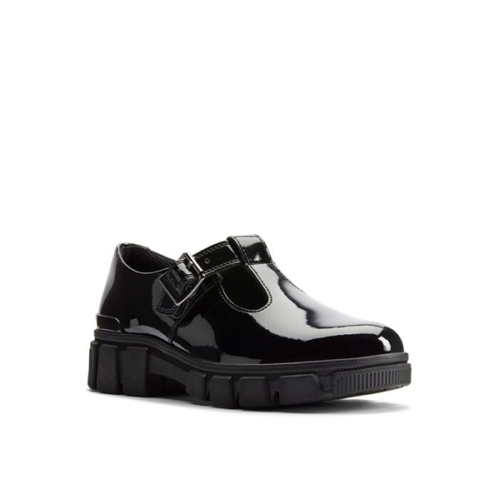 Clarks Evyn Bar Youth School Shoes – Black Patent – Girls School Shoes - Crep Direct UK