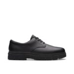 Clarks Lorcam Loop Youth School Shoes – Black Leather – Boys School Shoes - Crep Direct UK