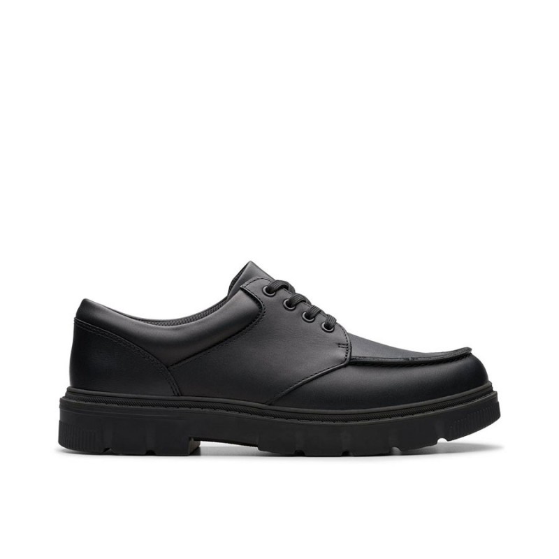 Clarks Lorcam Edge Youth School Shoes – Black Leather – Boys School Shoes - Crep Direct UK