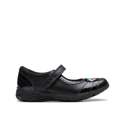 Clarks Relda Spark Kid School Shoes – Black Leather – Girls School Shoes - Crep Direct UK Clarks Relda Spark Kid School Shoes – Black Leather – Girls School Shoes - Crep Direct UK