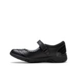 Clarks Relda Spark Kid School Shoes – Black Leather – Girls School Shoes - Crep Direct UK