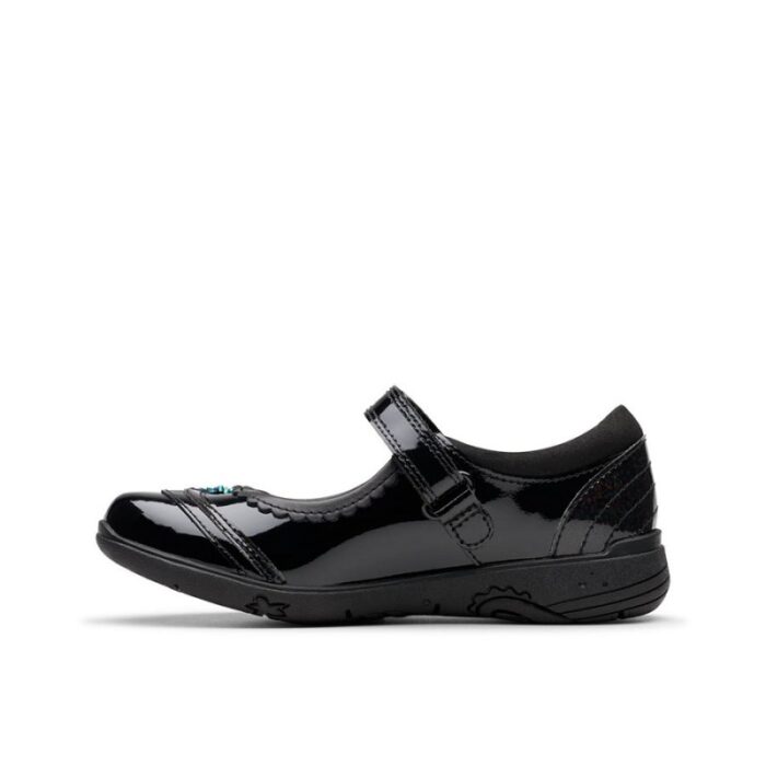 Clarks Relda Spark Kid School Shoes – Black Patent – Girls School Shoes - Crep Direct UK