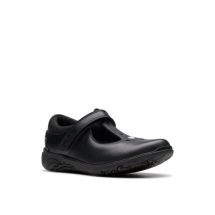 Clarks Relda Gem Kid School Shoes – Black Leather – Girls School Shoes - Crep Direct UK