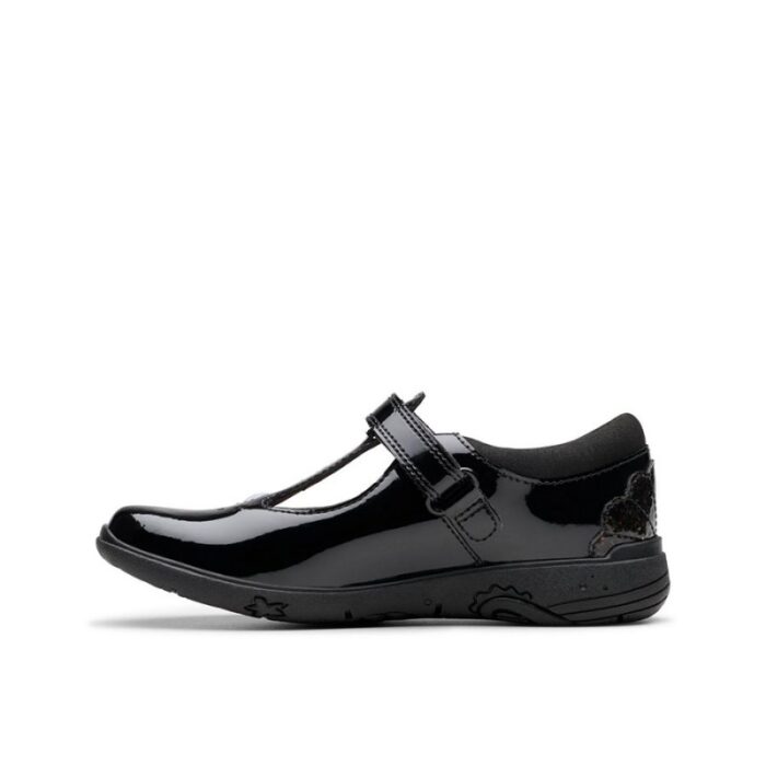 Clarks Relda Gem Kid School Shoes – Black Patent – Girls School Shoes - Crep Direct UK