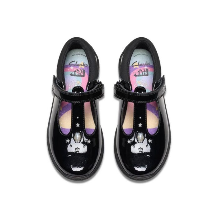 Clarks Relda Gem Kid School Shoes – Black Patent – Girls School Shoes - Crep Direct UK