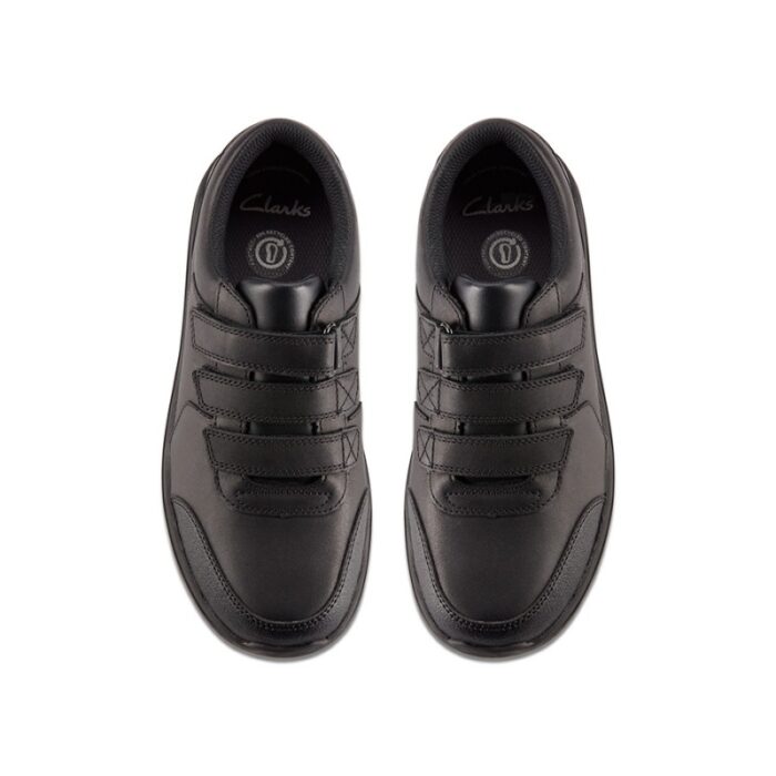 Clarks Daze Step 2 Youth School Shoes – Black Leather – Boys School Shoes - Crep Direct UK