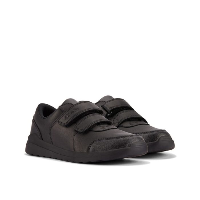 Clarks Daze Step 2 Kid School Shoes – Black Leather – Boys School Shoes - Crep Direct UK
