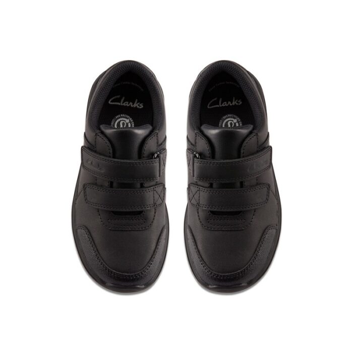 Clarks Daze Step 2 Kid School Shoes – Black Leather – Boys School Shoes - Crep Direct UK