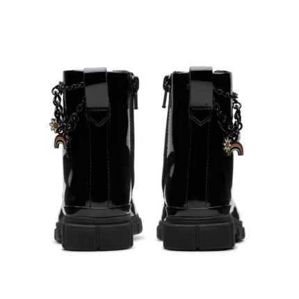 Clarks Evyn Charm Older Boots – Black Patent – Girls Boots - Crep Direct UK