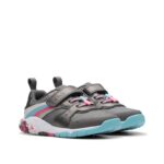 Clarks Tidal Star Toddler Trainers – Gun Metal – Girls Shoes - Crep Direct UK