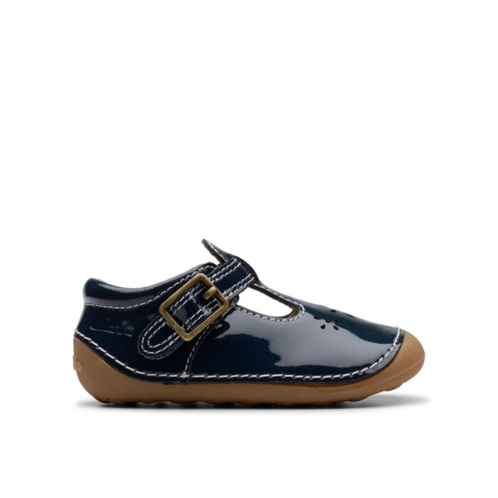 Clarks Tiny Skip Toddler Shoes – Navy Patent – Girls Shoes - Crep Direct UK
