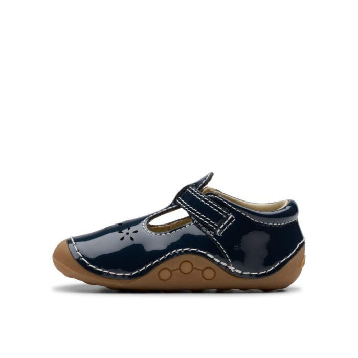 Clarks Tiny Skip Toddler Shoes – Navy Patent – Girls Shoes - Crep Direct UK