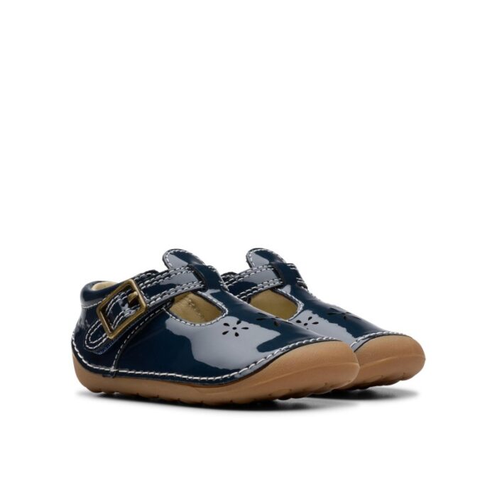 Clarks Tiny Skip Toddler Shoes – Navy Patent – Girls Shoes - Crep Direct UK