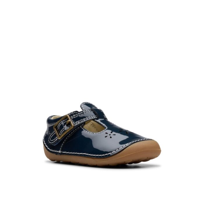 Clarks Tiny Skip Toddler Shoes – Navy Patent – Girls Shoes - Crep Direct UK
