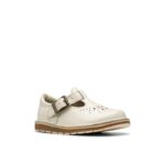 Clarks Joyful Skip Toddler Shoes – White Patent – Girls Shoes - Crep Direct UK