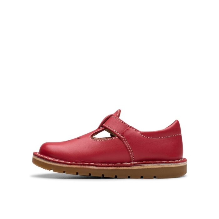 Clarks Joyful Skip Toddler Shoes – Red Leather – Girls Shoes - Crep Direct UK