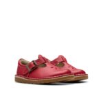 Clarks Joyful Skip Toddler Shoes – Red Leather – Girls Shoes - Crep Direct UK