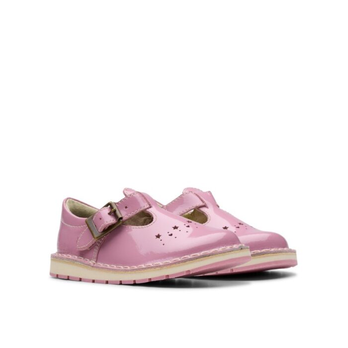 Clarks Joyful Skip Toddler Shoes – Pink Patent – Girls Shoes - Crep Direct UK