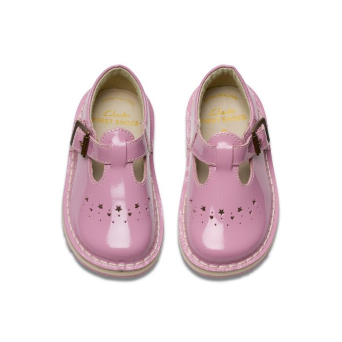 Clarks Joyful Skip Toddler Shoes – Pink Patent – Girls Shoes - Crep Direct UK
