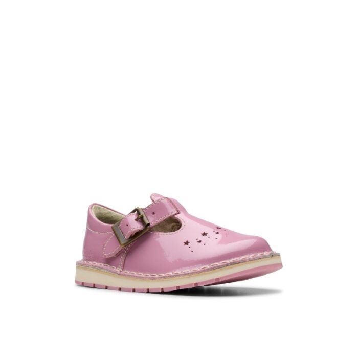 Clarks Joyful Skip Toddler Shoes – Pink Patent – Girls Shoes - Crep Direct UK
