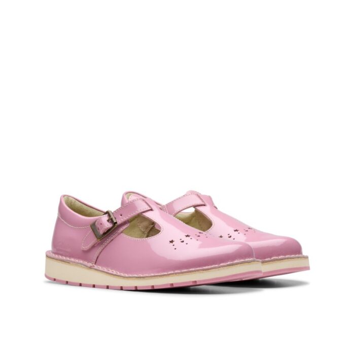 Clarks Joyful Skip Kids Shoes – Pink Patent – Girls Shoes - Crep Direct UK