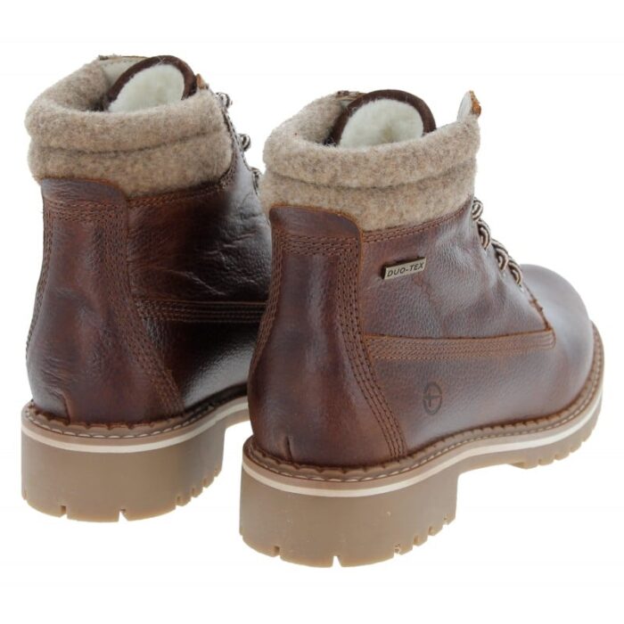 Tamaris 26244 Lace-Up Ankle Boots – Brown Leather – Womens Boots - Crep Direct UK