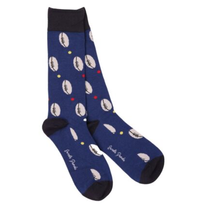 Swole Panda Rugby Ball Socks - Blue - Mens Clothing