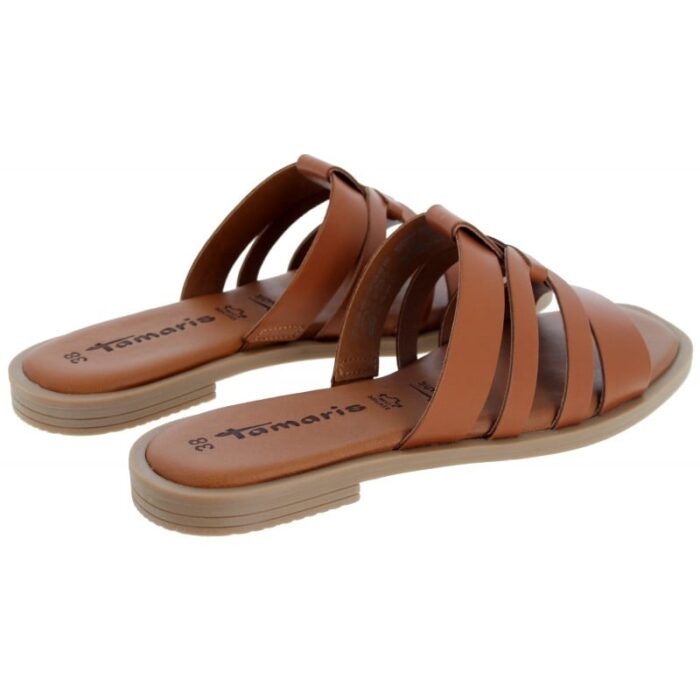 Tamaris 27103 Mules – Tan Leather – Womens Sandals, Sliders & Toe Posts - Crep Direct UK