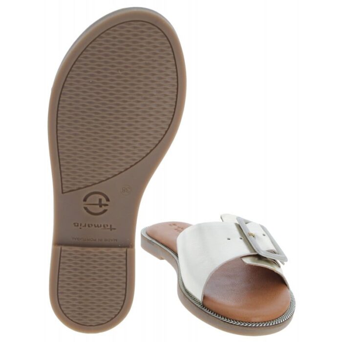 Tamaris 27105 Mules – Gold Leather – Womens Sandals, Sliders & Toe Posts - Crep Direct UK