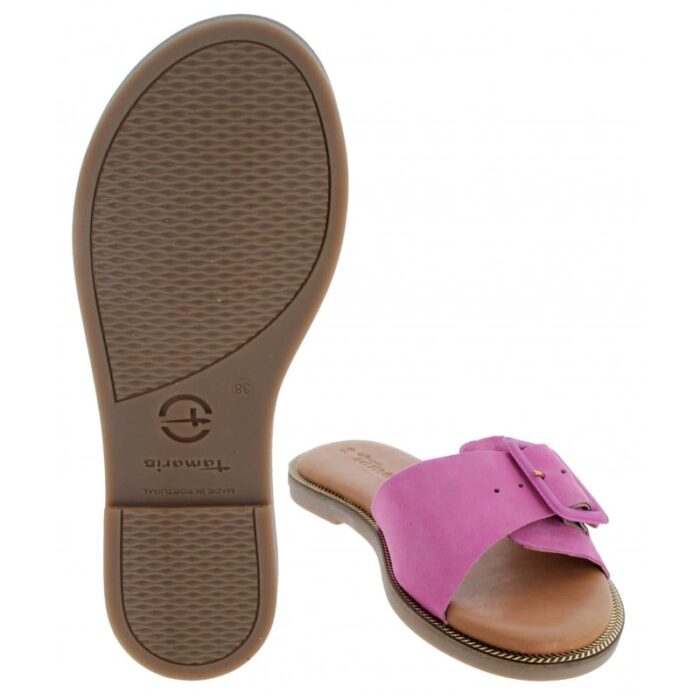 Tamaris 27105 Mules – Pink Leather – Womens Sandals, Sliders & Toe Posts - Crep Direct UK
