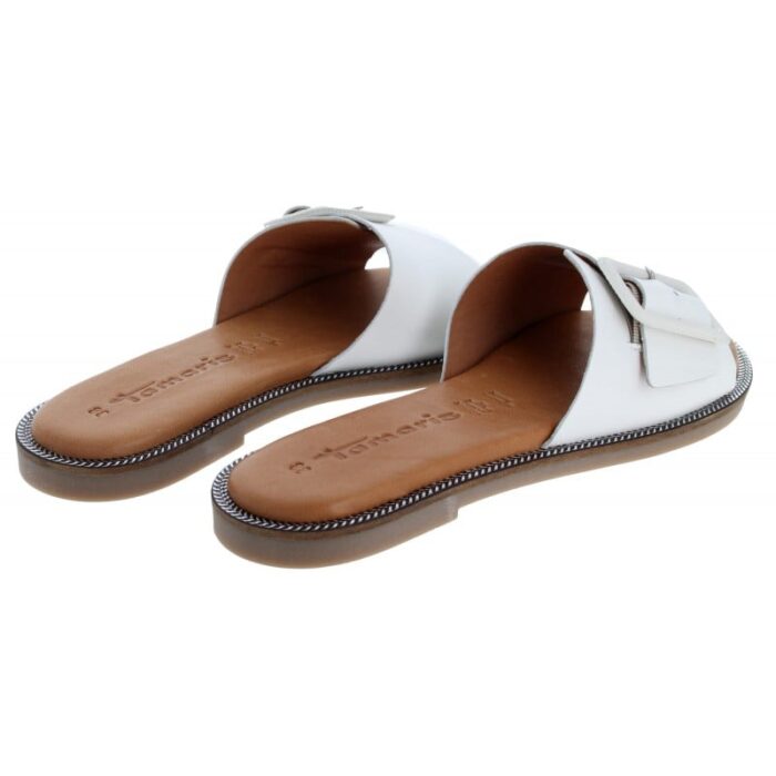 Tamaris 27105 Mules – White Leather – Womens Sandals, Sliders & Toe Posts - Crep Direct UK