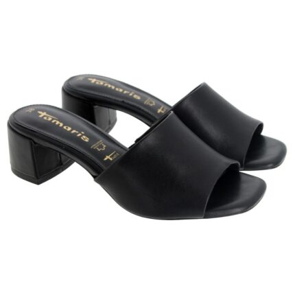 Tamaris 27204 Heeled Mules – Black Leather – Womens Sandals, Sliders & Toe Posts - Crep Direct UK Tamaris 27204 Heeled Mules – Black Leather – Womens Sandals, Sliders & Toe Posts - Crep Direct UK