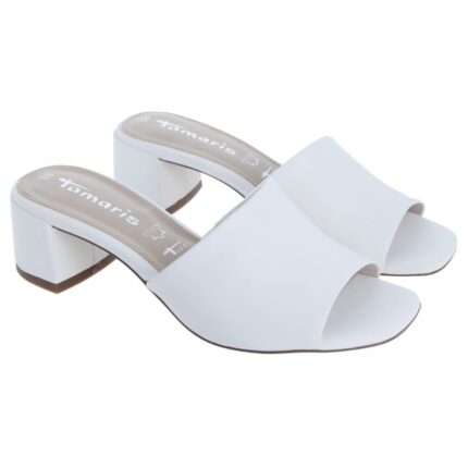 Tamaris 27204 Heeled Mules – White Leather – Womens Sandals, Sliders & Toe Posts - Crep Direct UK Tamaris 27204 Heeled Mules – White Leather – Womens Sandals, Sliders & Toe Posts - Crep Direct UK