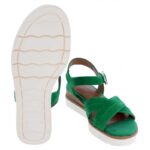 Tamaris 28202 Wedge Sandals – Green Suede – Womens Sandals, Sliders & Toe Posts - Crep Direct UK