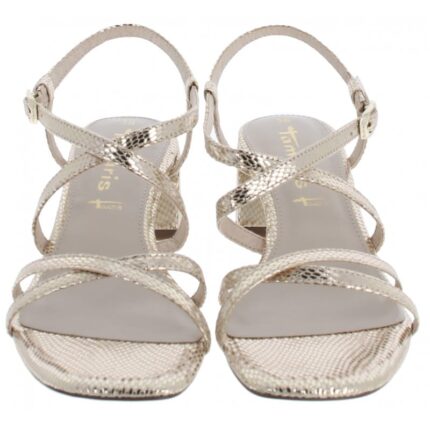 Tamaris 28204 Heeled Sandals – Light Gold – Womens Sandals, Sliders & Toe Posts - Crep Direct UK