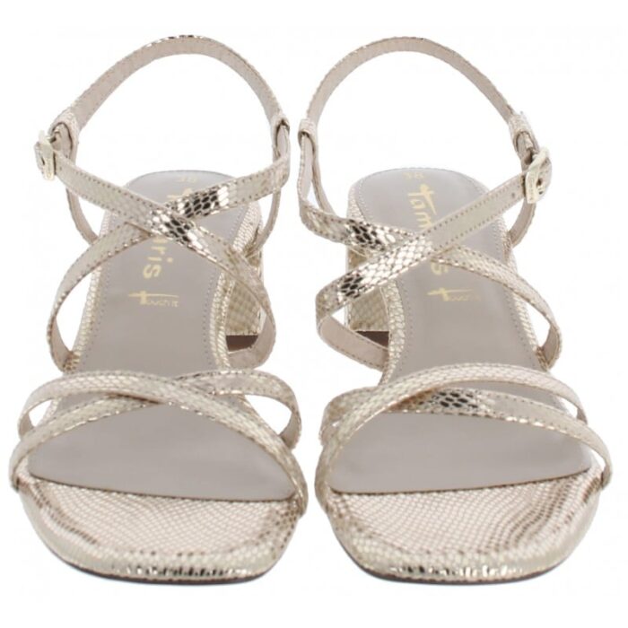 Tamaris 28204 Heeled Sandals – Light Gold – Womens Sandals, Sliders & Toe Posts - Crep Direct UK