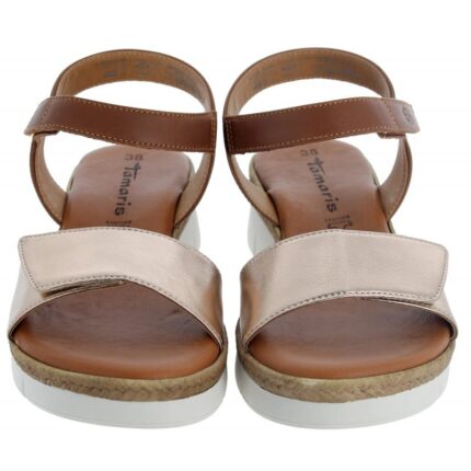 Tamaris 28220 Sandals – Tan/Gold Leather – Womens Sandals, Sliders & Toe Posts - Crep Direct UK