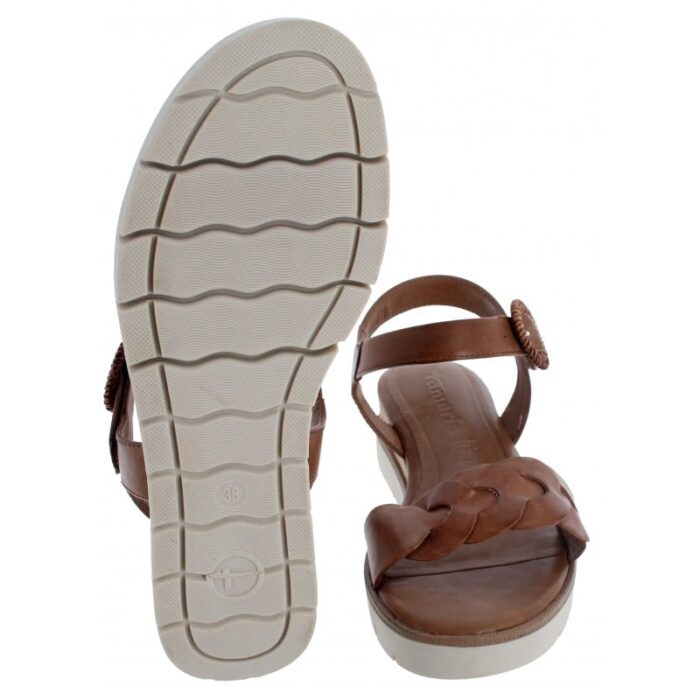 Tamaris 28258 Sandals – Cognac Leather – Womens Sandals, Sliders & Toe Posts - Crep Direct UK