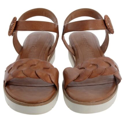 Tamaris 28258 Sandals – Cognac Leather – Womens Sandals, Sliders & Toe Posts - Crep Direct UK