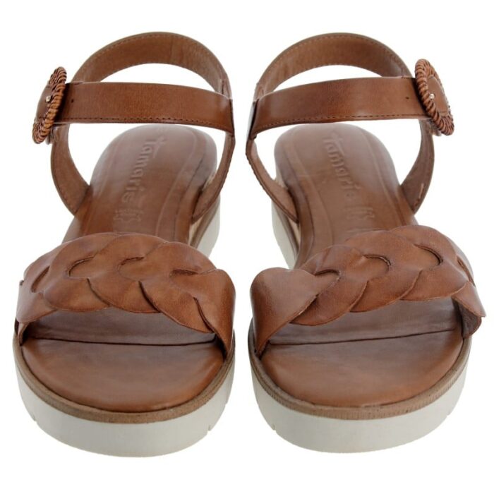 Tamaris 28258 Sandals – Cognac Leather – Womens Sandals, Sliders & Toe Posts - Crep Direct UK