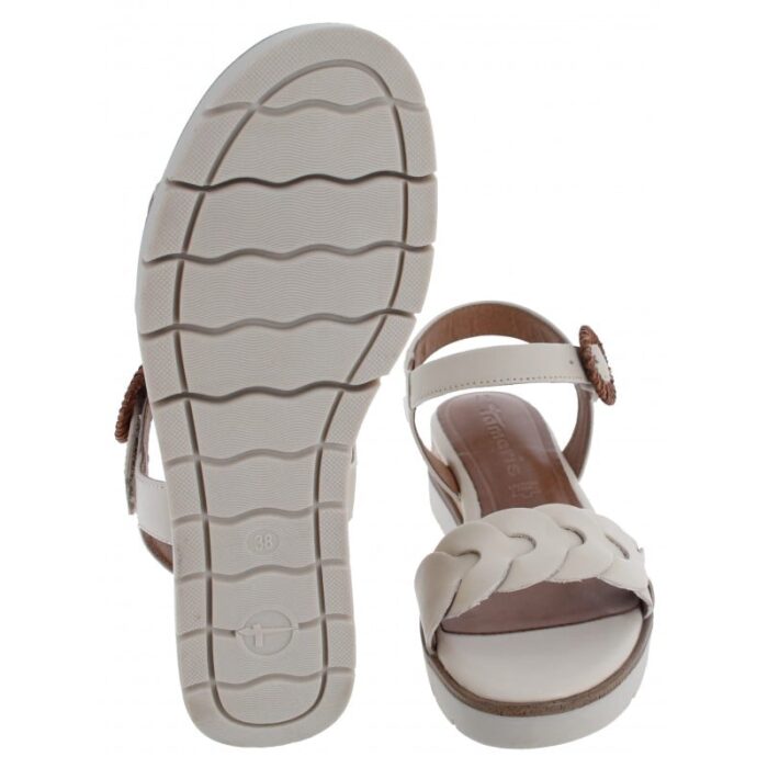 Tamaris 28258 Sandals – Ivory Leather – Womens Sandals, Sliders & Toe Posts - Crep Direct UK